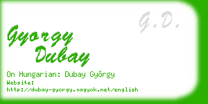 gyorgy dubay business card